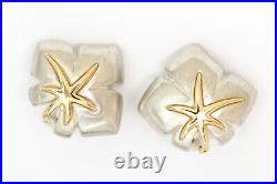 Tiffany & Co. Starfish Maple Leaf Clip-On Earrings Silver 925 & 18k Gold Auth