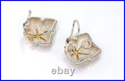 Tiffany & Co. Starfish Maple Leaf Clip-On Earrings Silver 925 & 18k Gold Auth