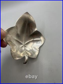 Tiffany and Co Sterling Silver Nut Dish Maple Leaf Shape with Stem Rare 23159