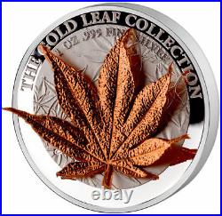 Tokelau 2017 5$ Gold Leaf Collection 3D Japanese Maple Leaf 1 Oz Silver Coin 7