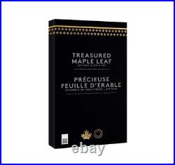 Treasured Maple Leaf Effigies 3-Coin Set Premium Bullion 3x 1Oz 99.99% Silver