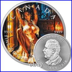 Twilight Flame Edition 2026 $5 1 oz Silver Maple Leaf Coloured Coin 200 Mintage