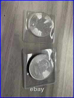 Two Canadian Silver Maple Leaf 1 oz Silver Coin