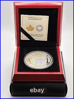 VIEW THE HOLOGRAM VIDEO 5oz Canadian Mint Lustrous Maple Leaves 2015 silver coin