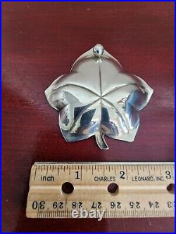 VINTAGE PAIR(2) TIFFANY & CO MAKERS STERLING SILVER MAPLE LEAF DISHES. With POUCH