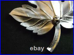 Vintage 1980's Authentic Tiffany Co Sterling Silver Maple Leaf Brooch Pin 9f 28