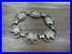 Vintage 925 sterling silver Maple Leaf Link Bracelet 7in Fold Over Clasp L335