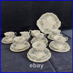 Vintage Bone China Royal Albert Silver Maple Tea Set Teacups Saucers Plates