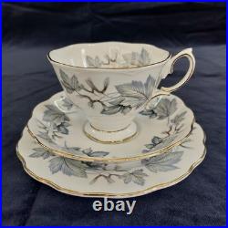 Vintage Bone China Royal Albert Silver Maple Tea Set Teacups Saucers Plates
