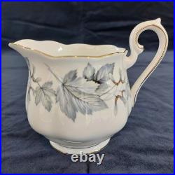 Vintage Bone China Royal Albert Silver Maple Tea Set Teacups Saucers Plates