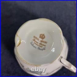 Vintage Bone China Royal Albert Silver Maple Tea Set Teacups Saucers Plates
