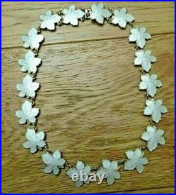 Vintage Denmark Sterling Silver Enamel Maple Leaf Necklace Meka (andersen david)