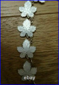 Vintage Denmark Sterling Silver Enamel Maple Leaf Necklace Meka (andersen david)