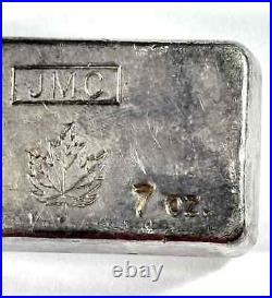 Vintage JMC Johnson Matthey Canada Maple Leaf 7 Oz Silver Bar Extremely Rare