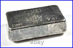 Vintage JMC Johnson Matthey Canada Maple Leaf 7 Oz Silver Bar Extremely Rare