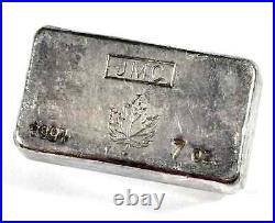 Vintage JMC Johnson Matthey Canada Maple Leaf 7 Oz Silver Bar Extremely Rare