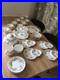 Vintage Royal Albert Silver Maple Bone China Tea Set 30 Pieces Excellent