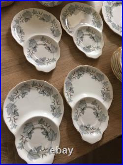 Vintage Royal Albert Silver Maple Bone China Tea Set 30 Pieces Excellent