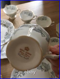 Vintage Royal Albert Silver Maple Bone China Tea Set 30 Pieces Excellent Vintage Royal Albert Silver Maple Bone China Tea Set 30 Pieces Excellent