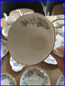 Vintage Royal Albert Silver Maple Bone China Tea Set 30 Pieces Excellent Vintage Royal Albert Silver Maple Bone China Tea Set 30 Pieces Excellent