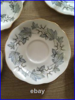 Vintage Royal Albert Silver Maple Bone China Tea Set 30 Pieces Excellent