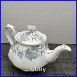 Vintage Royal Albert Silver Maple Leaf Bone China Small Tea Pot Teapot 250ml