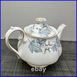 Vintage Royal Albert Silver Maple Leaf Bone China Small Tea Pot Teapot 250ml