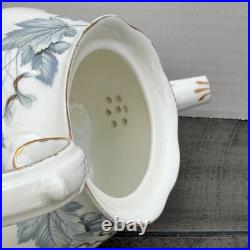 Vintage Royal Albert Silver Maple Leaf Bone China Small Tea Pot Teapot 250ml