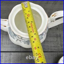 Vintage Royal Albert Silver Maple Leaf Bone China Small Tea Pot Teapot 250ml