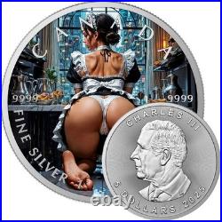 Waiting Maid Edition 2026 $5 1 oz Silver Maple Leaf Coloured Coin 200 Mintage