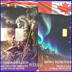 Wessex Mint Maple Leaf 1x 200oz Gold Bar & 2x1g Eagle & G&D Silver Bars RRP £140